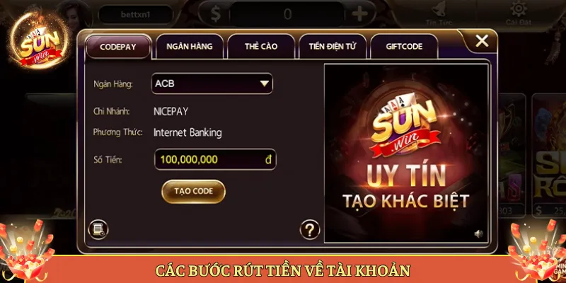 Các Hình Thức Nạp Tiền Vào Sunwin Hiện Có