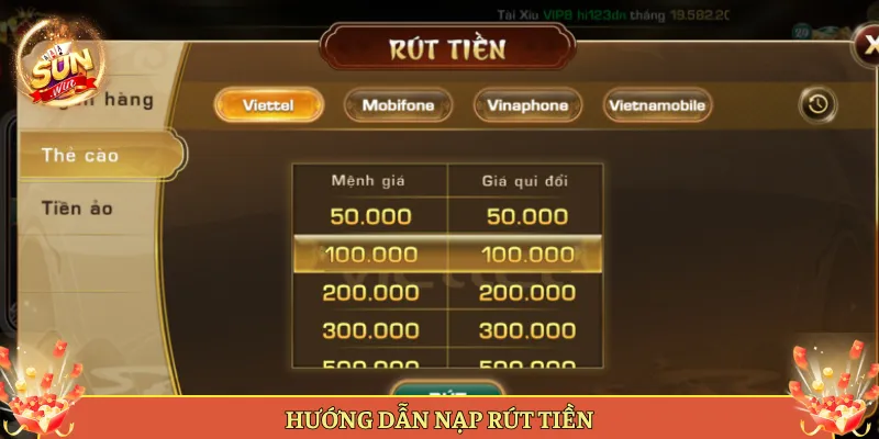 Hướng Dẫn Nạp Rút Tiền Sunwin Nhanh Chuẩn Không Lo Treo